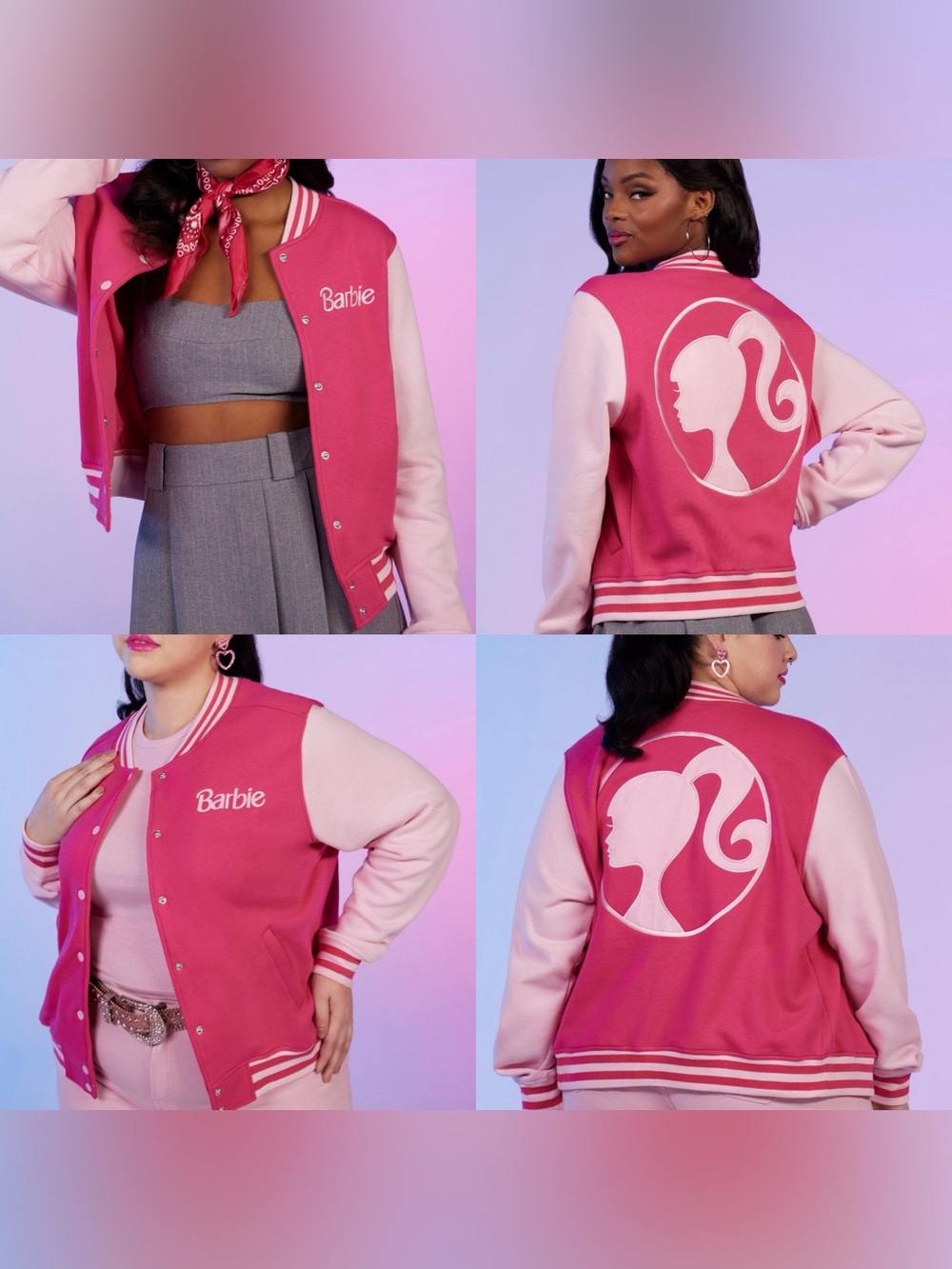 NWOT Barbie Embroidered Girls Varsity
Jacket Size 2X